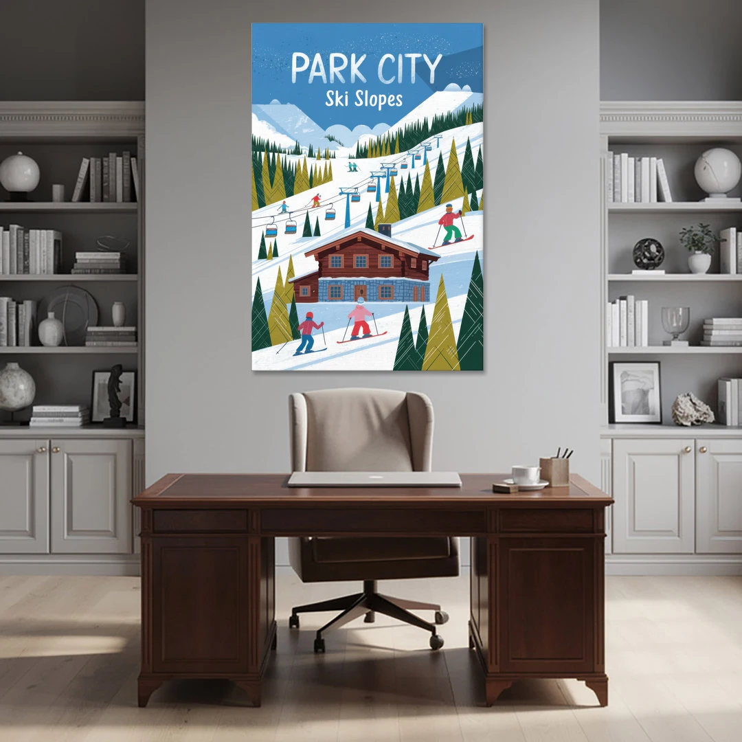 Park City Ski Slopes - Canvas Wall Art - Office - 40x60