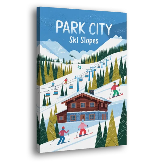 Park City Ski Slopes - Canvas Wall Art - Side