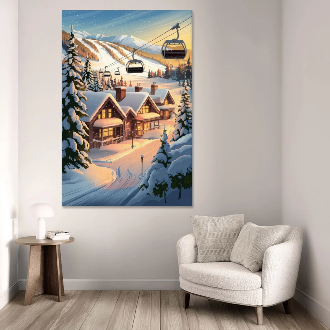 Park City Snowy Landscape - Canvas Wall Art - Sofa - 40x60