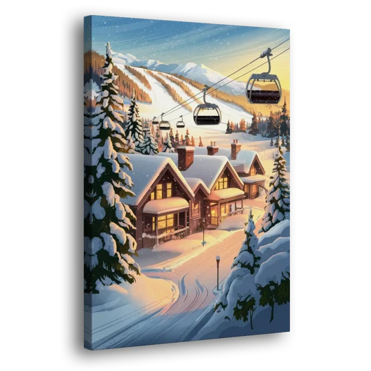 Park City Snowy Landscape - Canvas Wall Art - Side