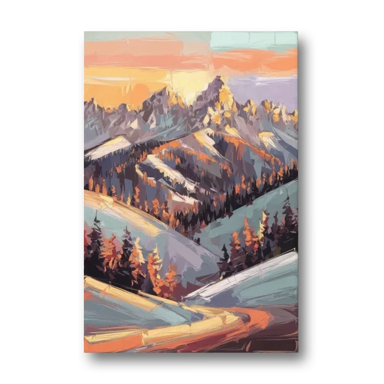 Park City Sunrise Panorama - Canvas Wall Art - Front