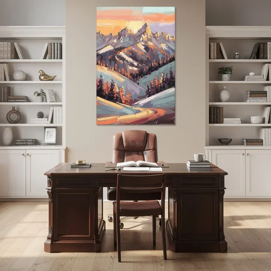 Park City Sunrise Panorama - Canvas Wall Art - Office - 40x60