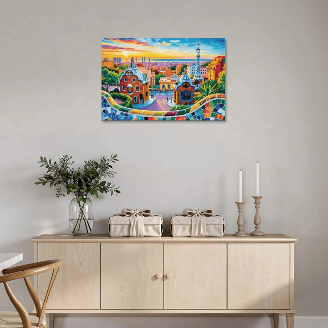 Park Guell Dreams - Canvas Wall Art - Coffee Table - 36x24