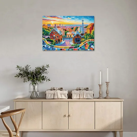 Park Guell Dreams - Canvas Wall Art - Coffee Table - 36x24