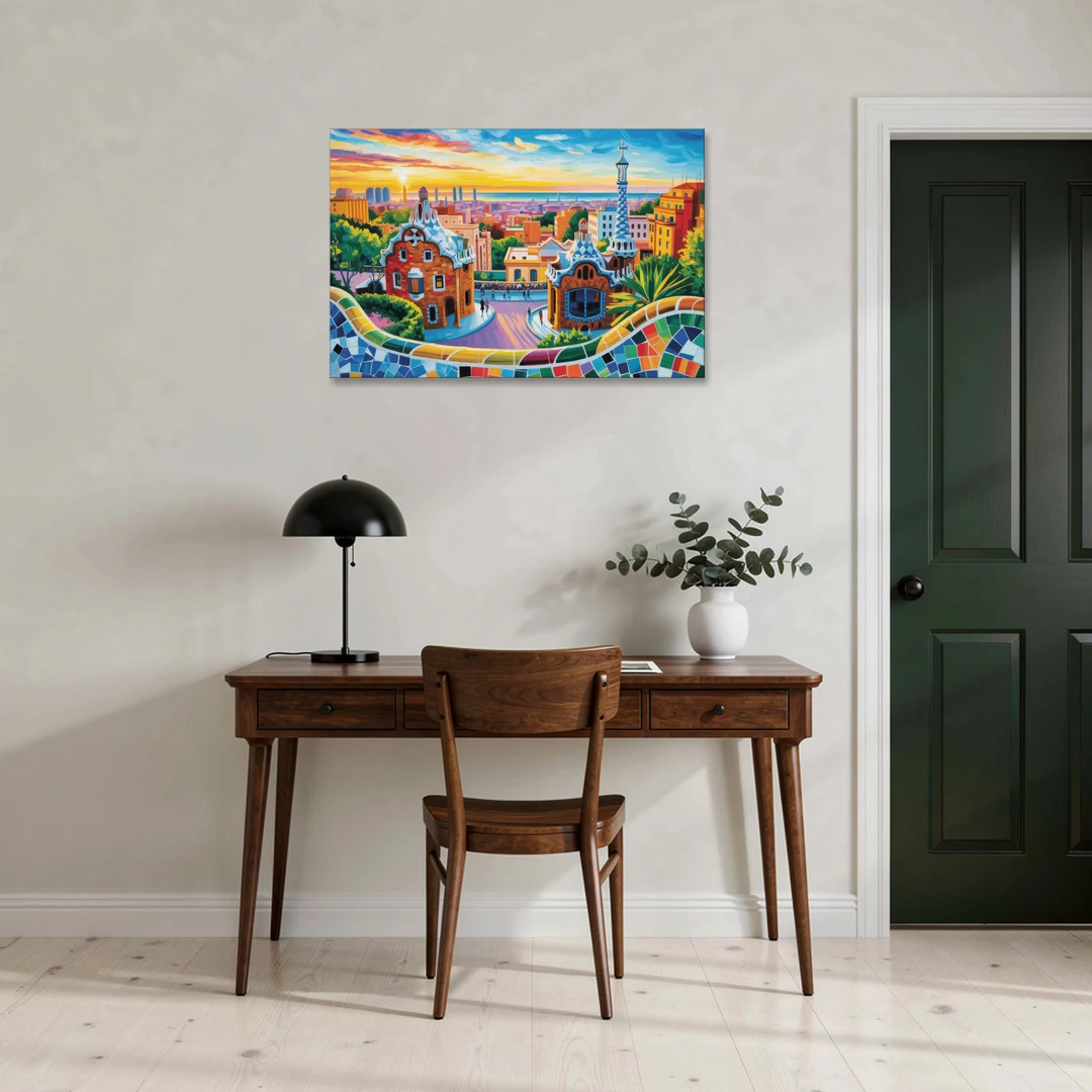 Park Guell Dreams - Canvas Wall Art - Office - 36x24