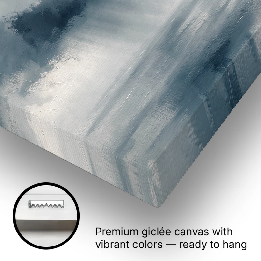 Passing Rain Over a Calm Sea Above the Headboard - Canvas Wall Art - Gallery Wrap Corner
