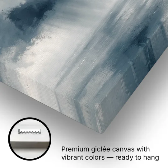 Passing Rain Over a Calm Sea Above the Headboard - Canvas Wall Art - Gallery Wrap Corner