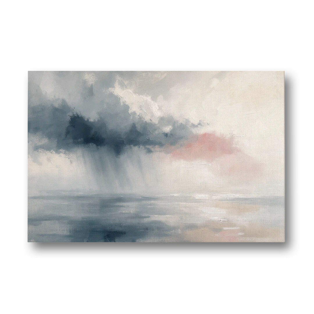 Passing Rain Over a Calm Sea Above the Headboard - Canvas Wall Art - Front