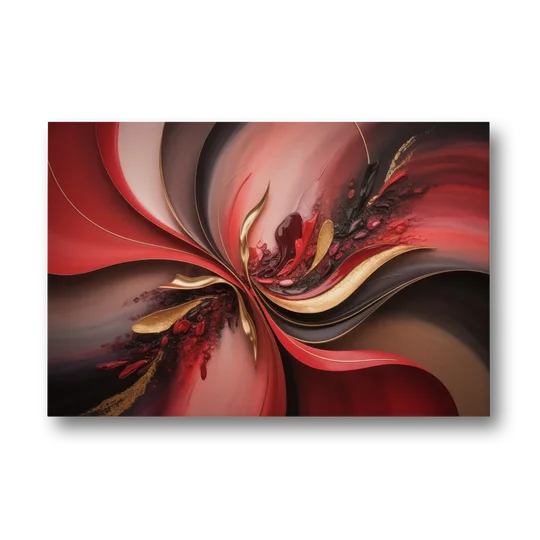 Passion Waves Red Abstract - Canvas Wall Art - Front