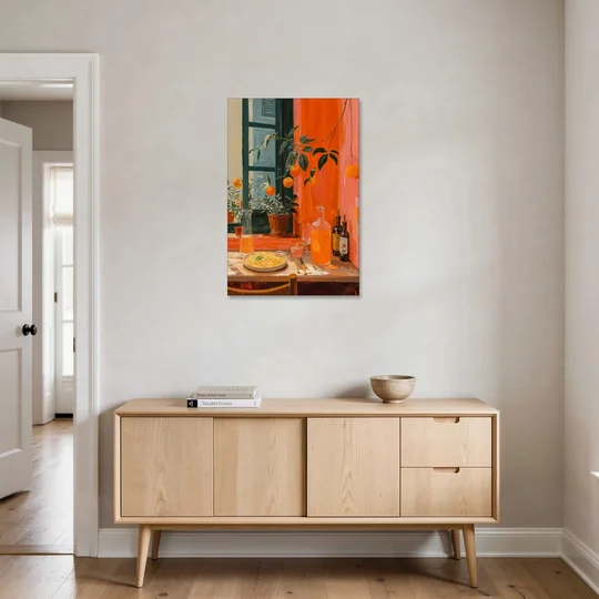 Pasta Art of a Trattoria Table - Canvas Wall Art - Coffee Table - 24x36