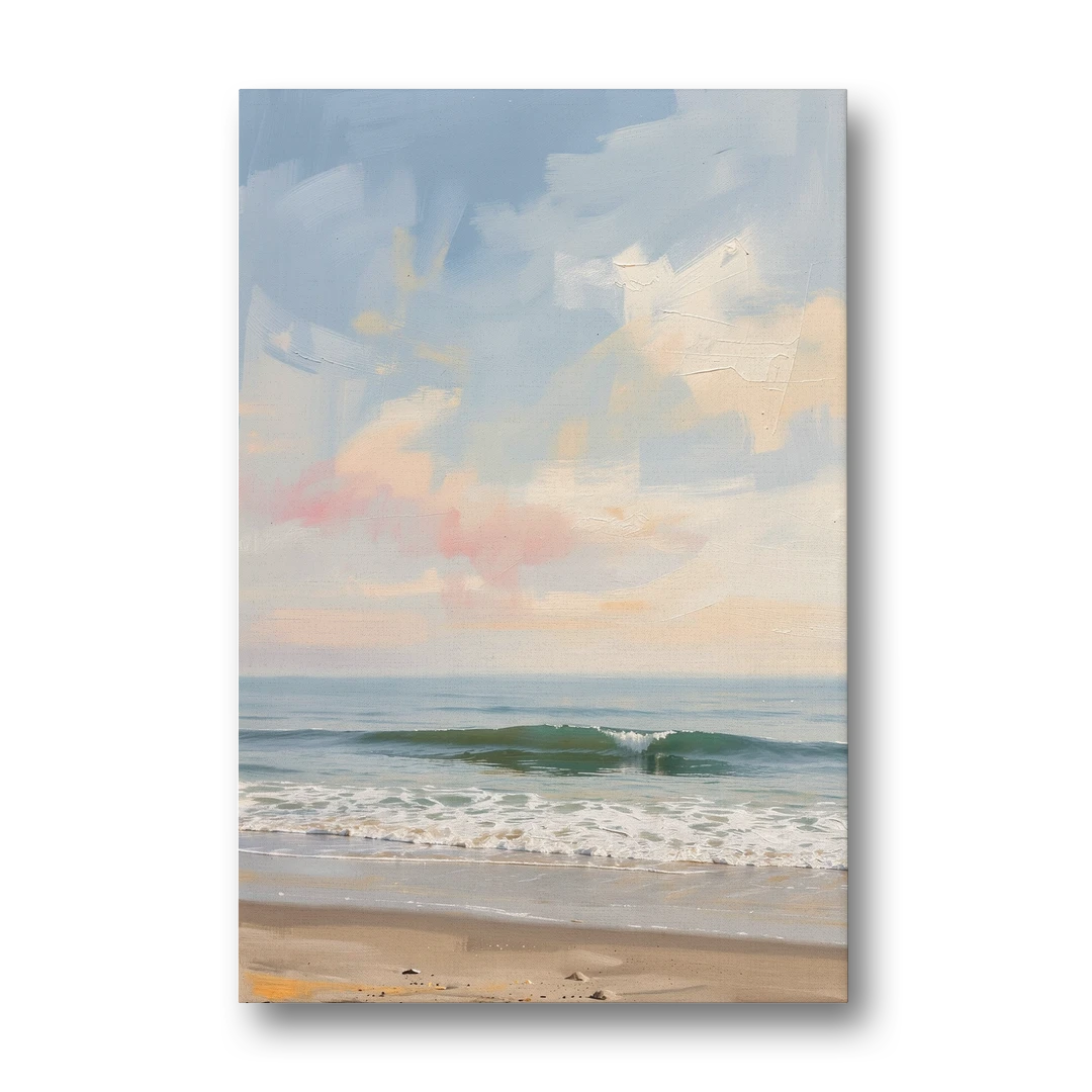 Pastel Abstract Wall Art of a Blush Morning Sea - Canvas Wall Art - Front