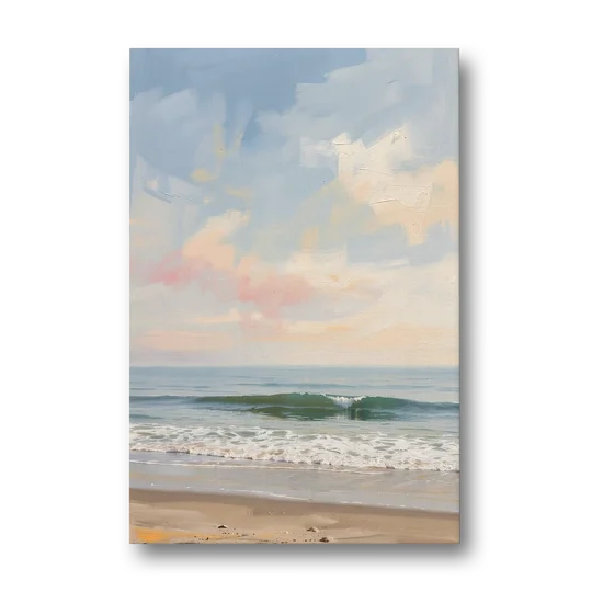 Pastel Abstract Wall Art of a Blush Morning Sea - Canvas Wall Art - Front