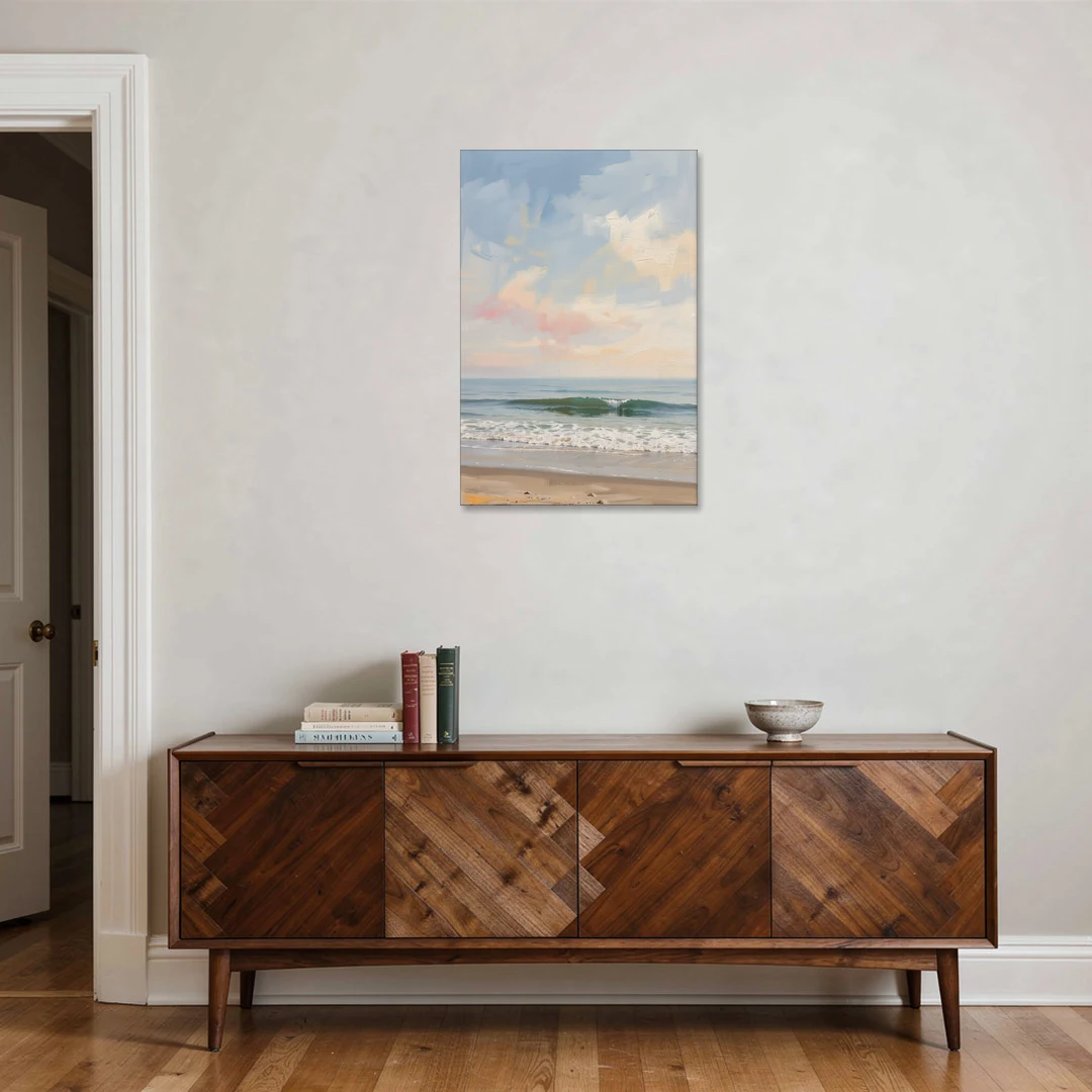 Pastel Abstract Wall Art of a Blush Morning Sea - Canvas Wall Art - Coffee Table - 24x36