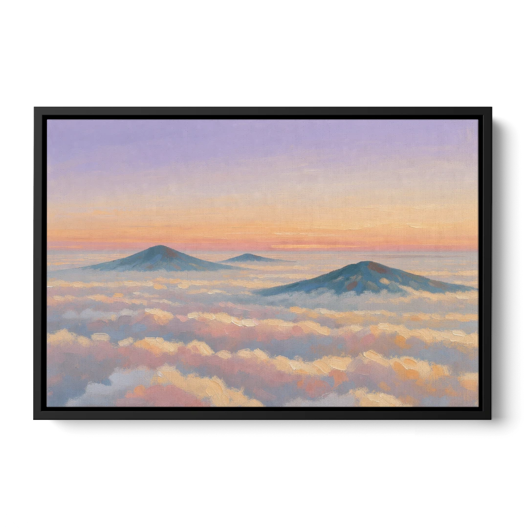 Peaceful Wall Art for Bedroom Twilight Summits - Black Framed Canvas Wall Art - Front