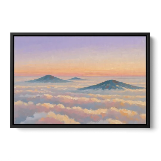 Peaceful Wall Art for Bedroom Twilight Summits - Black Framed Canvas Wall Art - Front