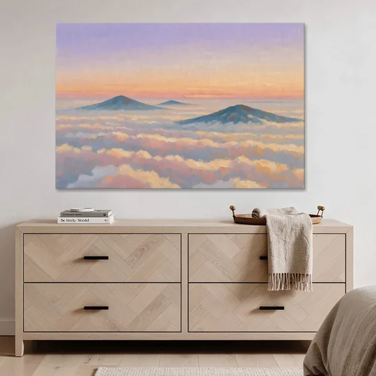Peaceful Wall Art for Bedroom Twilight Summits - Canvas Wall Art - Coffee Table - 60x40