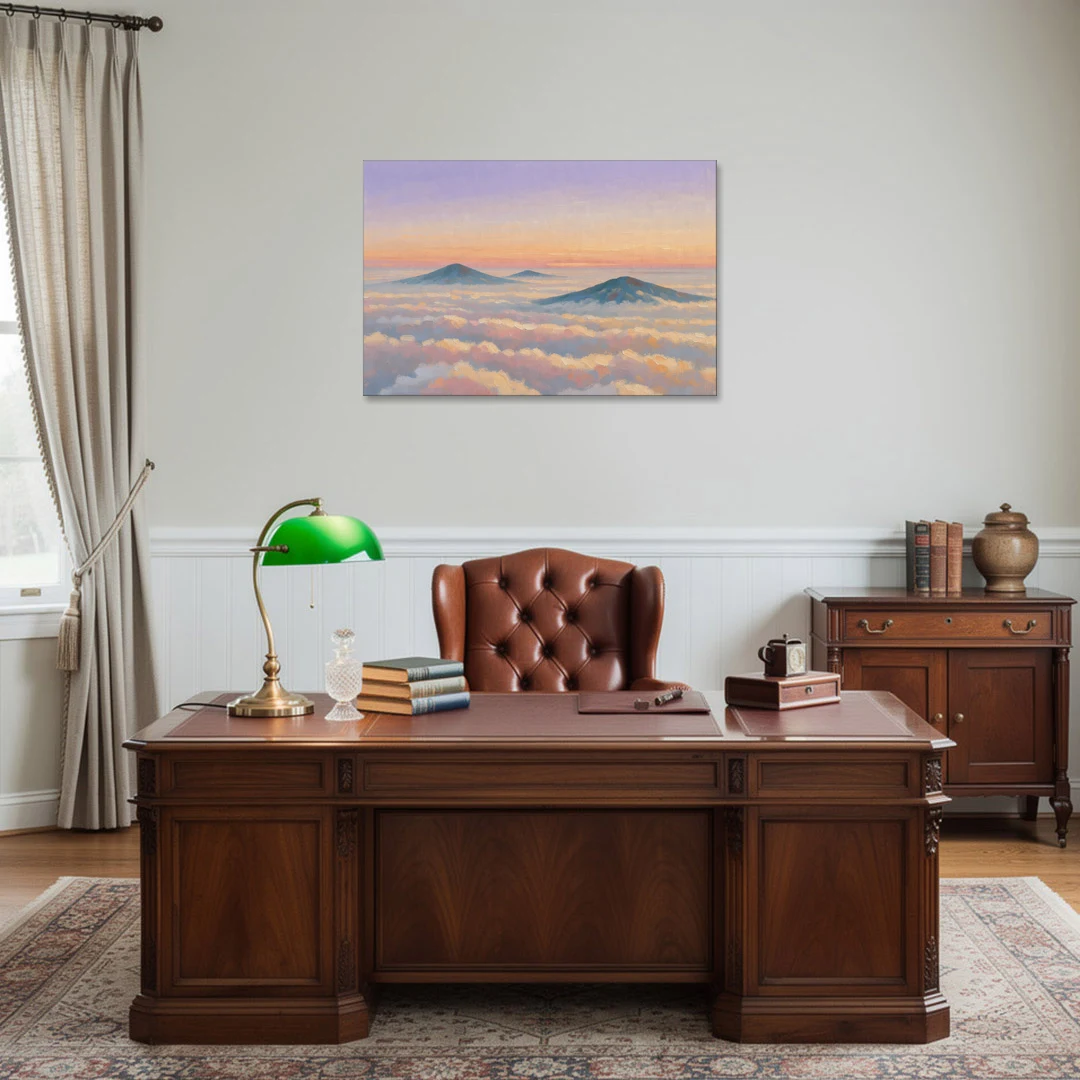 Peaceful Wall Art for Bedroom Twilight Summits - Canvas Wall Art - Office - 36x24