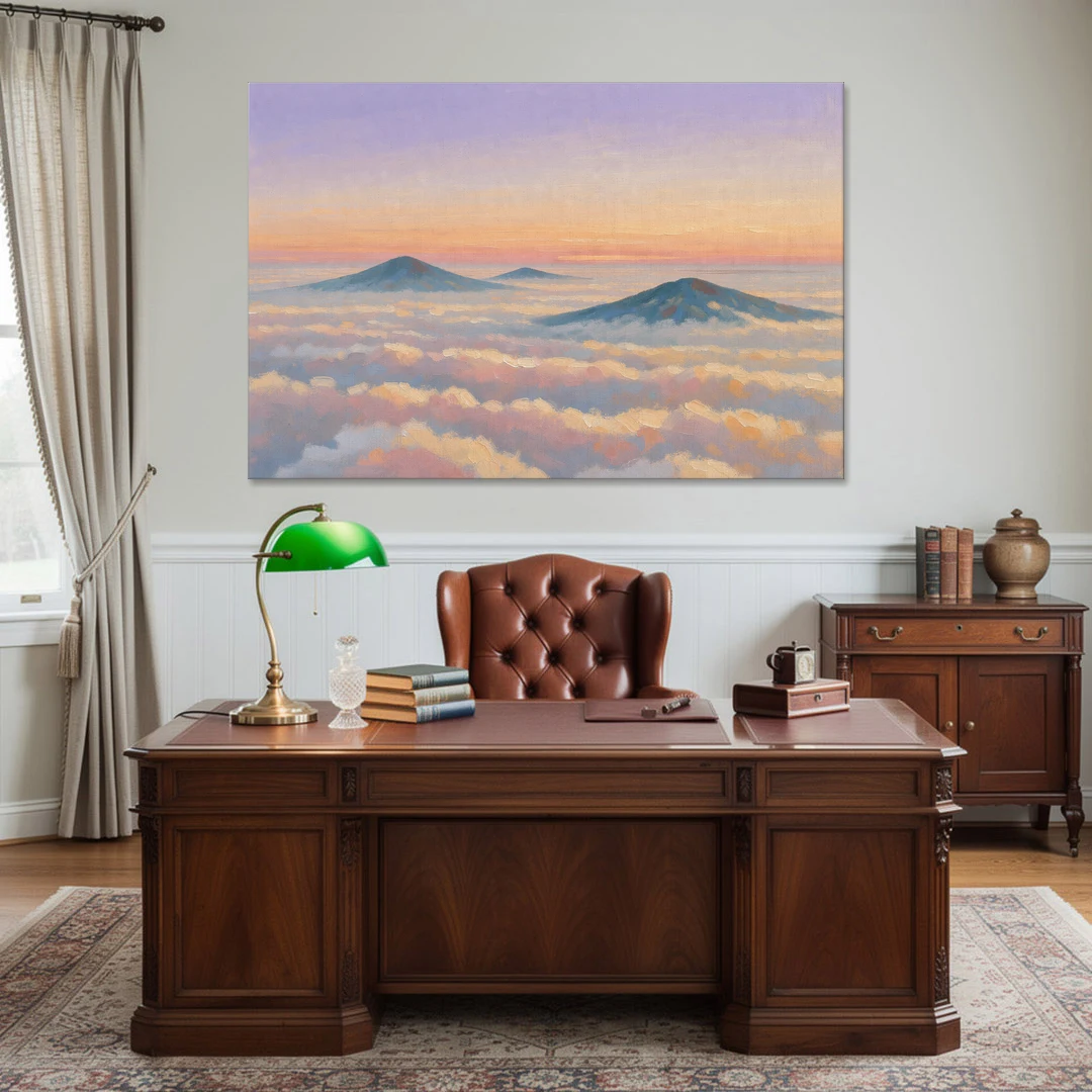 Peaceful Wall Art for Bedroom Twilight Summits - Canvas Wall Art - Office - 60x40