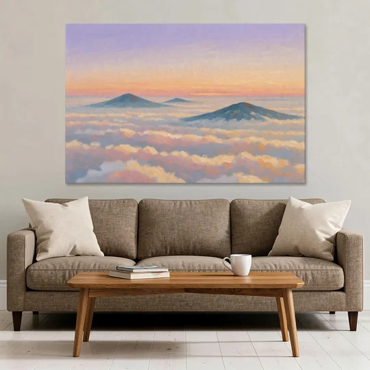 Peaceful Wall Art for Bedroom Twilight Summits - Canvas Wall Art - Sofa - 60x40