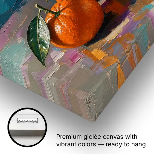 Peeled Clementine Cluster for the Contemporary Kitchen - Canvas Wall Art - Gallery Wrap Corner