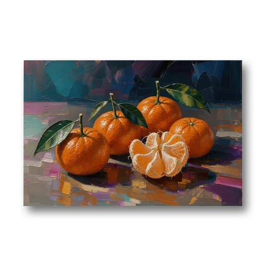 Peeled Clementine Cluster for the Contemporary Kitchen - Canvas Wall Art - Front