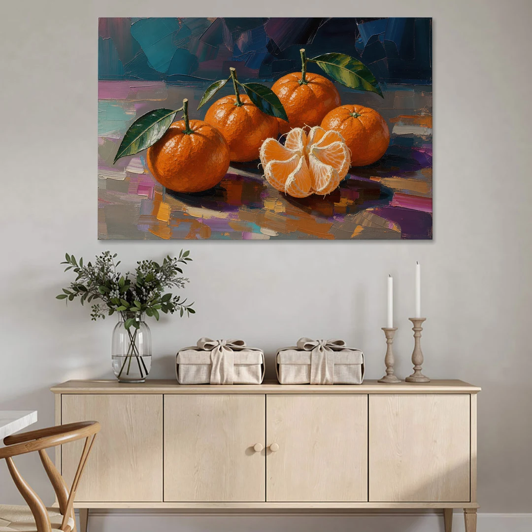 Peeled Clementine Cluster for the Contemporary Kitchen - Canvas Wall Art - Coffee Table - 60x40