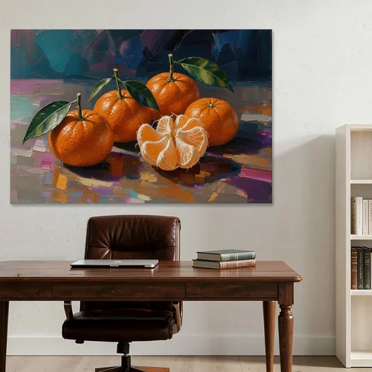 Peeled Clementine Cluster for the Contemporary Kitchen - Canvas Wall Art - Office - 60x40