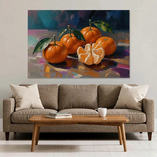 Peeled Clementine Cluster for the Contemporary Kitchen - Canvas Wall Art - Sofa - 60x40