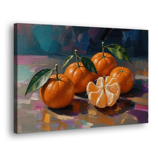 Peeled Clementine Cluster for the Contemporary Kitchen - Canvas Wall Art - Side