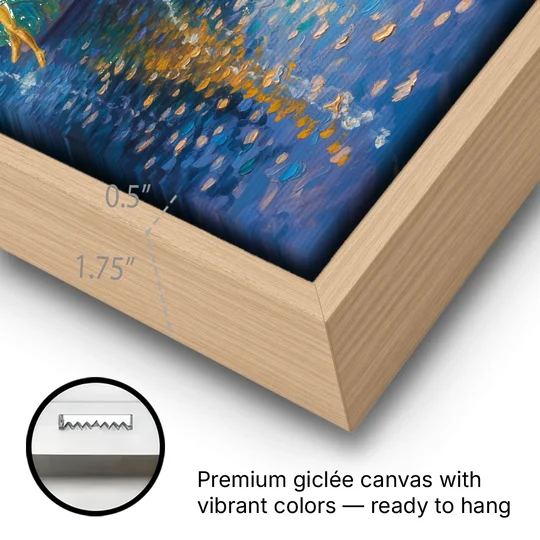 Peterhof Grandeur - Oak Framed Canvas Wall Art - Gallery Wrap Corner