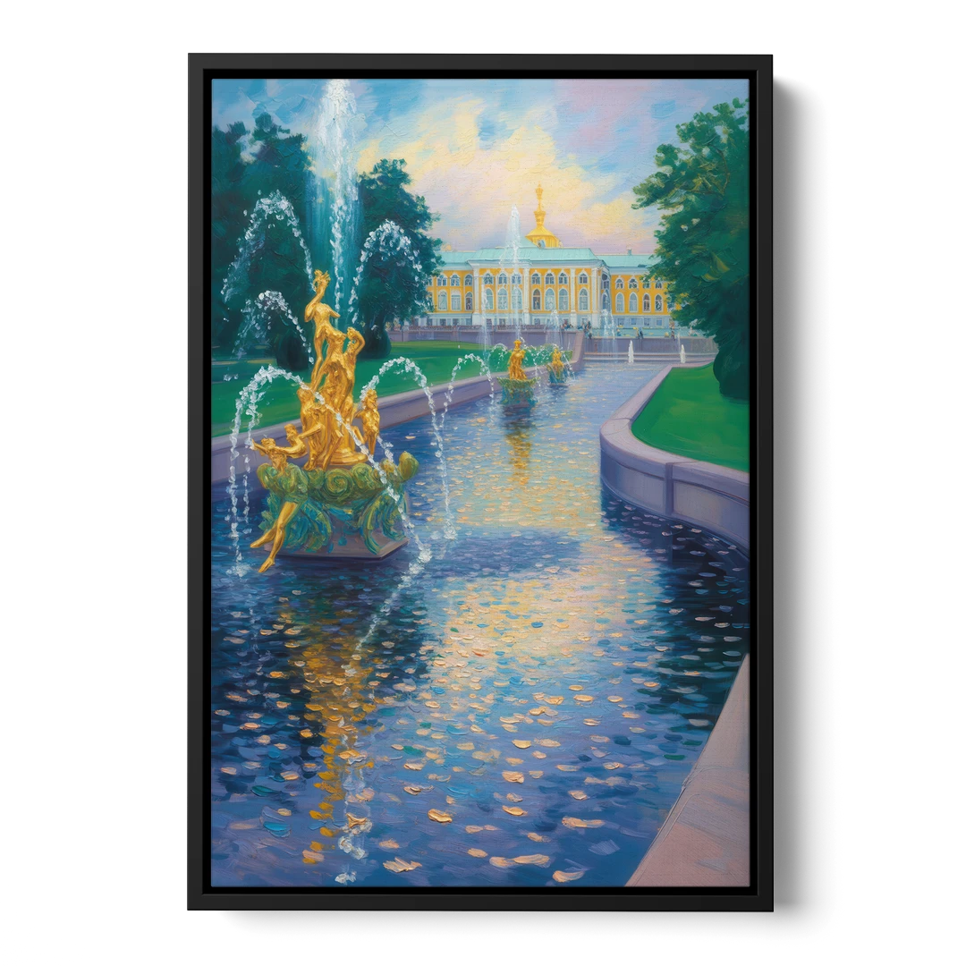 Peterhof Grandeur - Black Framed Canvas Wall Art - Front