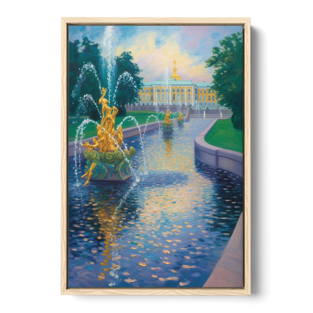 Peterhof Grandeur - Oak Framed Canvas Wall Art - Front