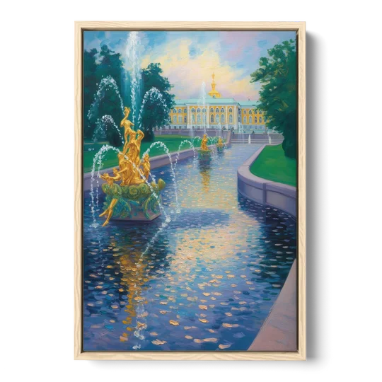 Peterhof Grandeur - Oak Framed Canvas Wall Art - Front