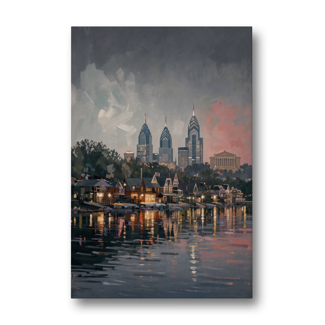 Philadelphia Black and White - Canvas Wall Art - Front