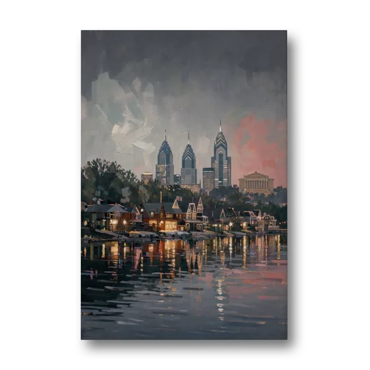 Philadelphia Black and White - Canvas Wall Art - Front