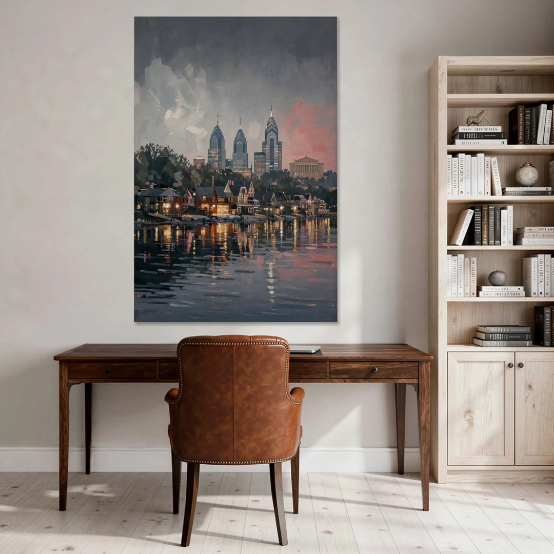 Philadelphia Black and White - Canvas Wall Art - Office - 40x60