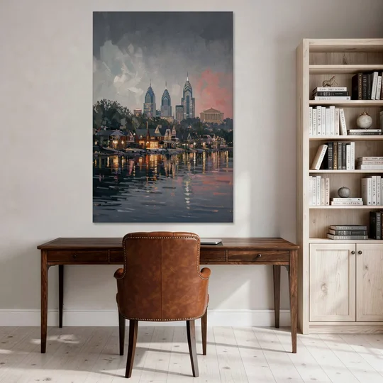 Philadelphia Black and White - Canvas Wall Art - Office - 40x60
