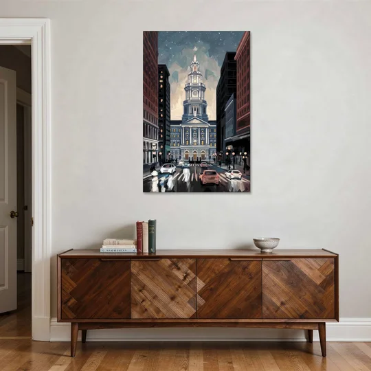 Philadelphia City Hall - Canvas Wall Art - Coffee Table - 32x48