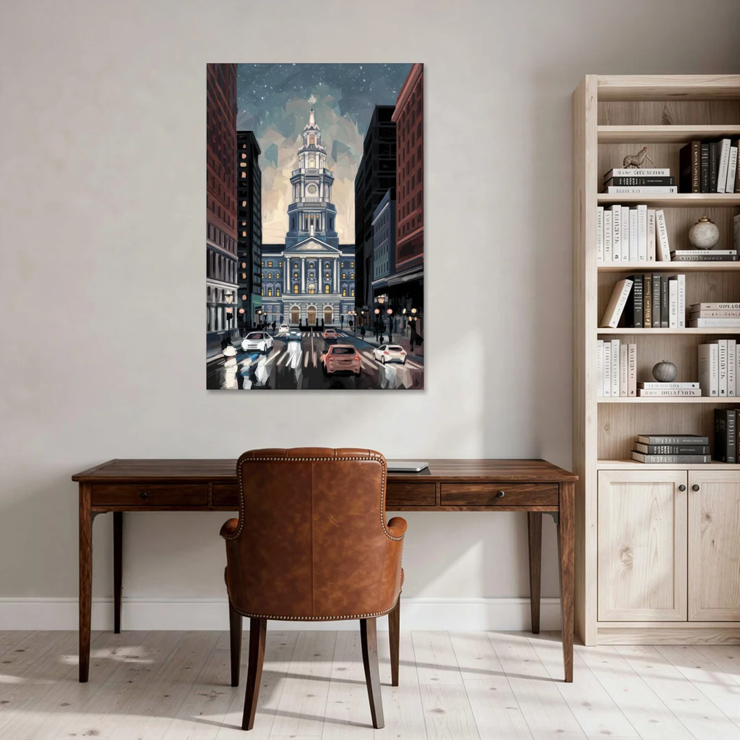Philadelphia City Hall - Canvas Wall Art - Office - 32x48
