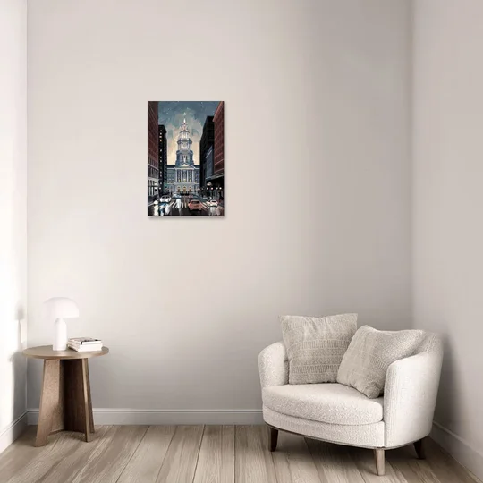 Philadelphia City Hall - Canvas Wall Art - Sofa - 16x24