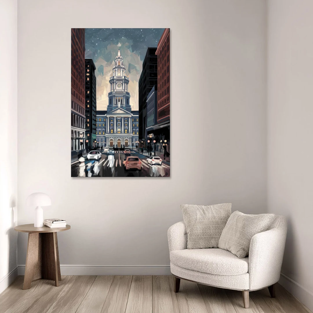 Philadelphia City Hall - Canvas Wall Art - Sofa - 32x48