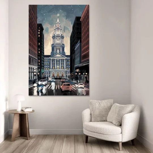 Philadelphia City Hall - Canvas Wall Art - Sofa - 40x60