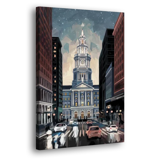 Philadelphia City Hall - Canvas Wall Art - Side