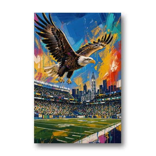 Philadelphia Eagles Symbolic Composition Painting - Canvas Wall Art - Front