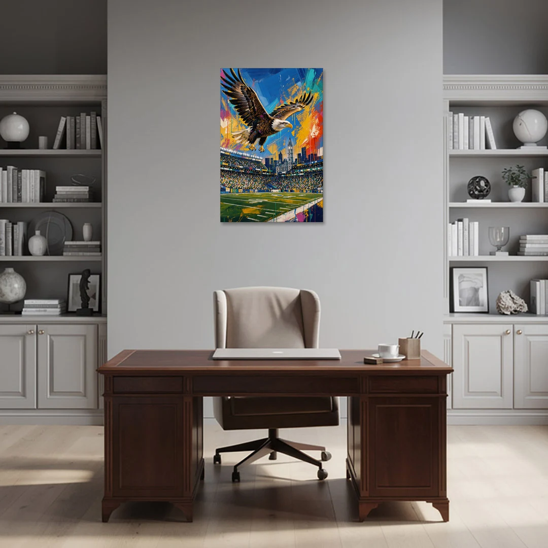 Philadelphia Eagles Symbolic Composition Painting - Canvas Wall Art - Office - 24x36