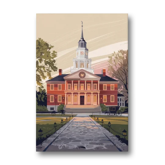 Philadelphia Independence Hall - Canvas Wall Art - Front