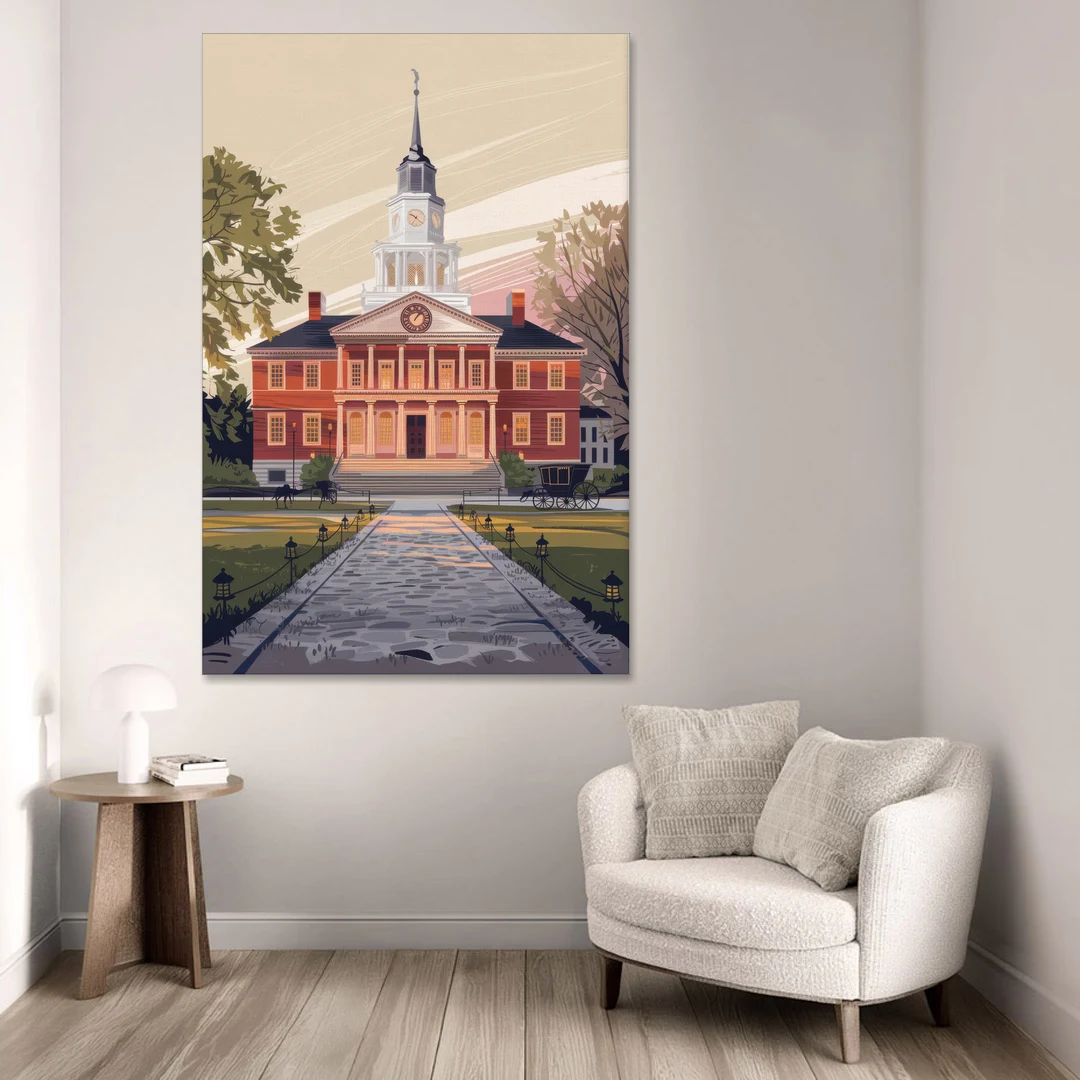 Philadelphia Independence Hall - Canvas Wall Art - Sofa - 40x60