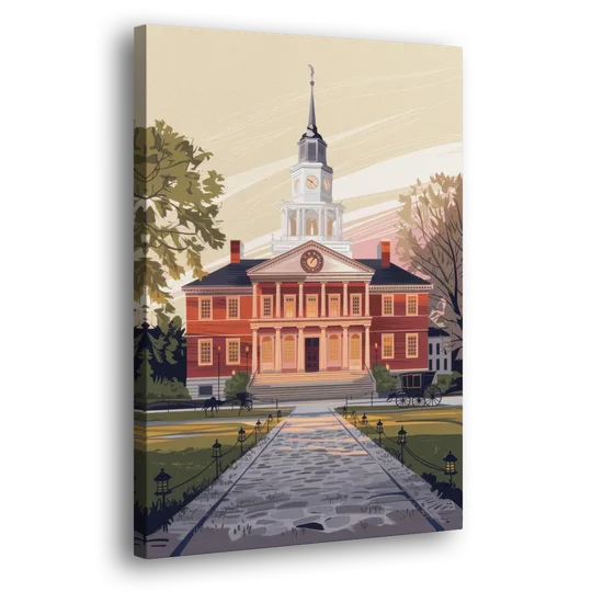 Philadelphia Independence Hall - Canvas Wall Art - Side