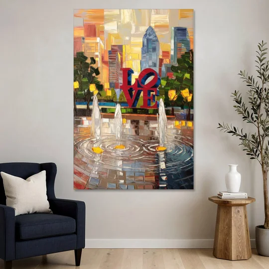 Philadelphia Love Park - Canvas Wall Art - Sofa - 40x60