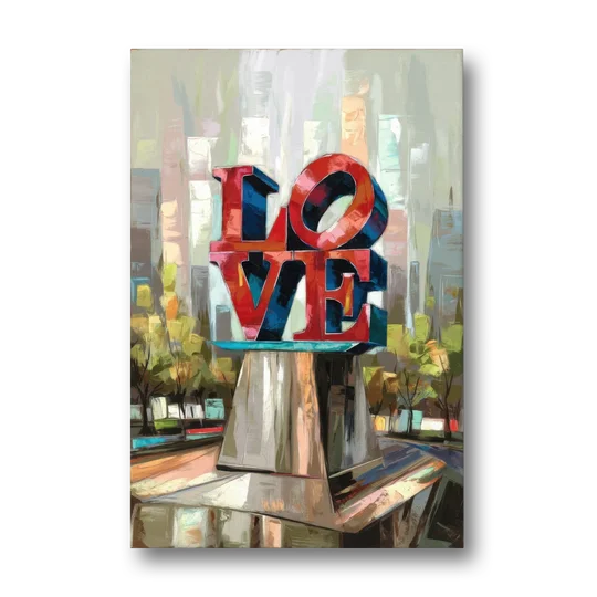 Philadelphia Love Sculpture - Canvas Wall Art - Front